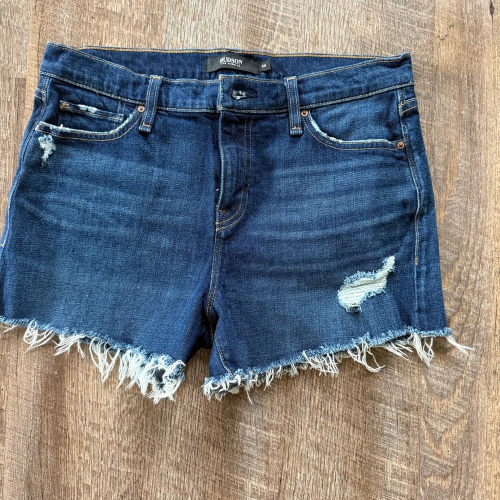 Hudson Jeans Dark Blue Jean Shorts - Picture 2 of 4